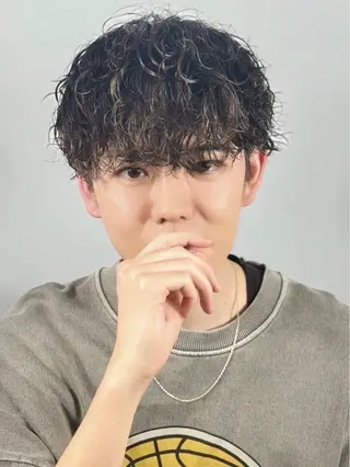 ミディアム パーマ ヘアアレンジ メンズ ヒロ銀座ヘアーサロン東京八重洲所属・⚡️メンズ特化⚡️ 倉林 隼大のヘアスタイル