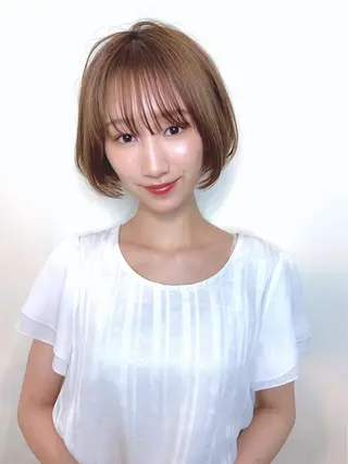 ミディアム カラー パーマ ヘアアレンジ 【公式】amble luxe池袋東口🩷のヘアスタイル