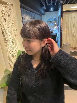 セミロング 似合わせレイヤー/透 明感カラー/momiのヘアスタイル