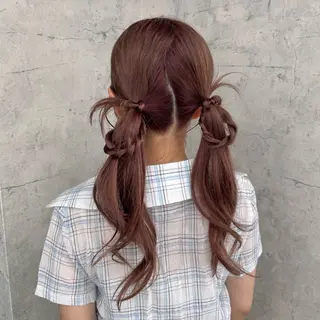 セミロング ヘアアレンジ JUNSHIN🦋 ヘアセット／カラーのヘアスタイル