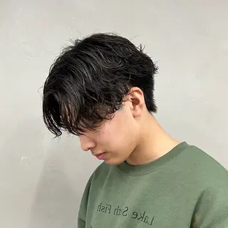 ショート パーマ メンズ メンズパーマ/波巻き 新潟/万代/夏芽🎀のヘアスタイル