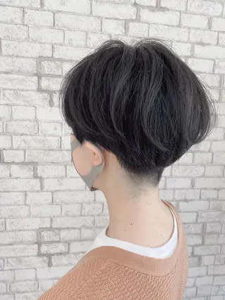 ショート ヘアアレンジ ブリーチなし艶カラー 東家のヘアスタイル