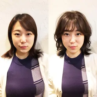 ミディアム 髪質改善縮毛矯正 専門店のヘアスタイル