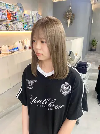 セミロング カラー 前橋 姫奈のヘアスタイル
