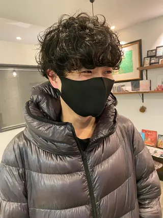 ショート パーマ メンズ sola方南町所属・原一真/ 外国人ショートヘアのヘアスタイル