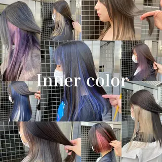 セミロング カラー レイヤーカット/ 前髪顔周りカットのヘアスタイル