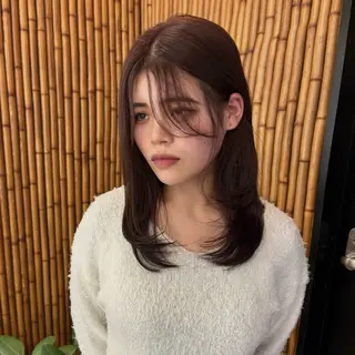 ミディアム カラー ✨️髪質改善✨️ツヤ カラー✨️竹脇美奈のヘアスタイル