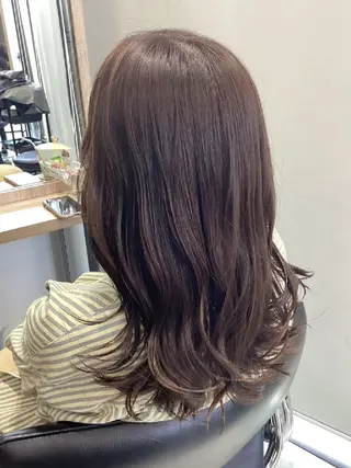 セミロング カラー ヘアアレンジ/柔らか 艶カラー/AKARIのヘアスタイル