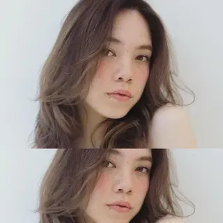 ミディアム セミロング ロング カラー パーマ 内藤 達也のヘアスタイル