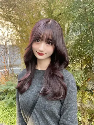 ロング カラー 顔周りカット 【オノザワリョウ】のヘアスタイル