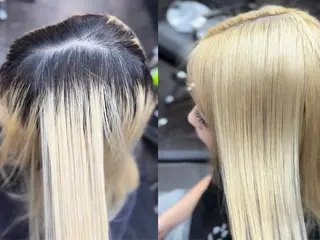 ミディアム Nuit 新宿所属・エクステ×ブリーチ× レイヤー🌟Kのヘアスタイル