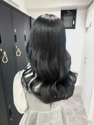 セミロング カラー 美髪縮毛矯正/暖色 カラー/エクステのヘアスタイル