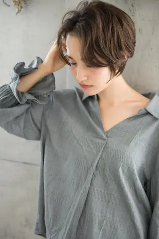 ショート カラー パーマ レイヤーカット✂️ 横浜No1♡下鳥翔子のヘアスタイル