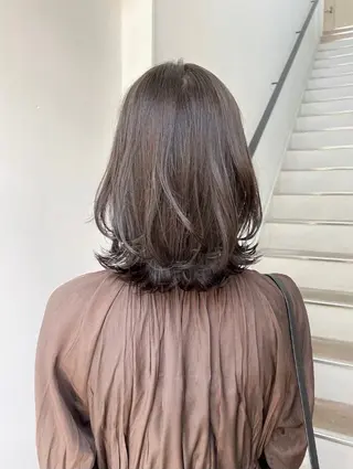 セミロング 須藤 優真 切りっぱなしボブのヘアスタイル