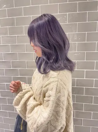 セミロング カラー 〻ツヤハイトーン🩰 🤍HARUCAのヘアスタイル
