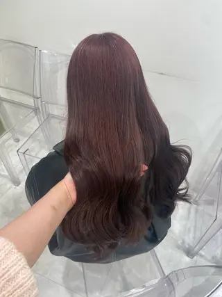 ロング カラー 韓国風艶髪🎀 暖色カラー🤍のヘアスタイル