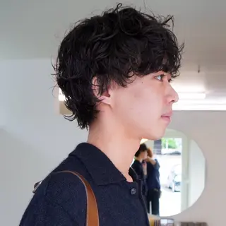 ショート パーマ メンズ メンズハイトーン/栄 /イトウタケルのヘアスタイル