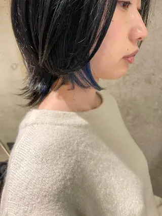 ミディアム カラー ハイライトが 得意なニキです😊のヘアスタイル