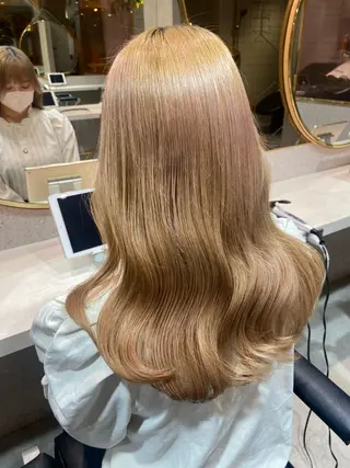 セミロング カラー 新宿/韓国ヘア 中明度カラー/かやのヘアスタイル