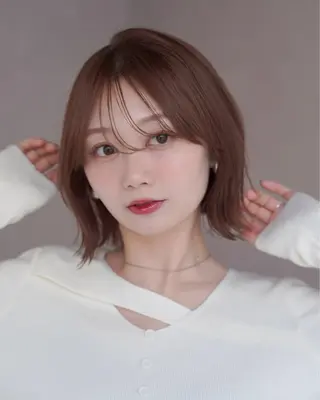 ミディアム カラー ren ボブロブ/ミディアムのヘアスタイル