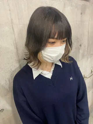 セミロング カラー SHURI❤️🔥 中/韓mix ♡のヘアスタイル