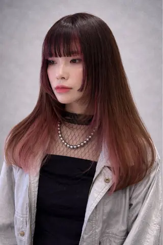 ロング 💞暖色艶カラー/ ホウツキカナ🍒のヘアスタイル