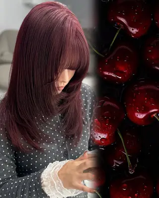 セミロング カラー 艶 ケアブリーチ 🎀🩵RISAのヘアスタイル