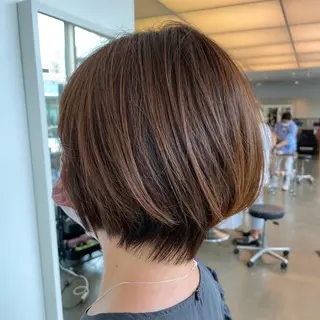 ショート ハイライト無料 韓国ヘア/レイヤーのヘアスタイル