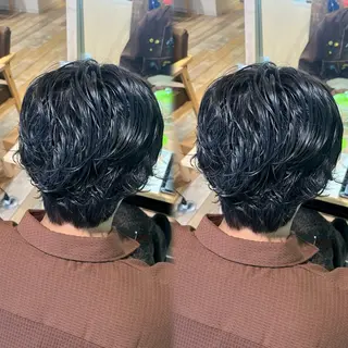 ショート パーマ 田村 汐織のヘアスタイル