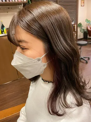 セミロング カラー liL  hair サトウリョウタのヘアスタイル