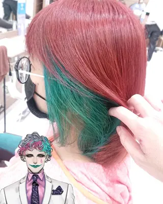 ミディアム カラー あらげ 🌈推しカラー🌈ᵕのヘアスタイル