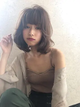 ミディアム ショート/ボブ /パーマ🌿柏原良亮のヘアスタイル