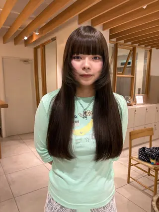 ロング カラー 似合わせカットカラー りおなのヘアスタイル