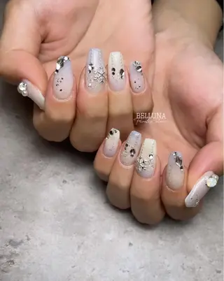 ロング ネイル BELLUNA Mizuki❤︎のネイルデザイン