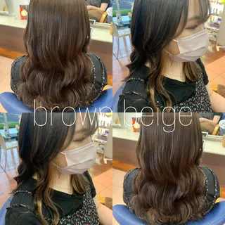 ロング カラー 小澤 志穂のヘアスタイル