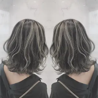 セミロング カラー 重政 和樹のヘアスタイル