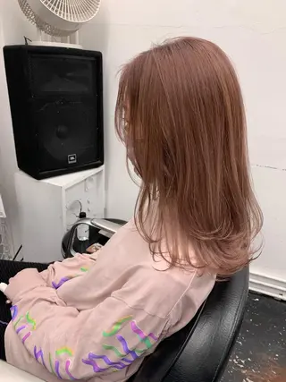 セミロング カラー ヘアアレンジ 艶ハイトーン/ヘア アレンジAYAKAのヘアスタイル