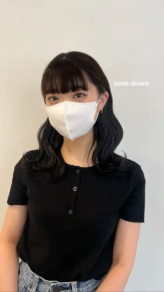 セミロング 目黒 彩花のヘアスタイル