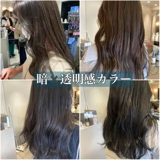 ミディアム カラー ヘアアレンジ オリーブ透明感カラー 表参道/MIKUのヘアスタイル