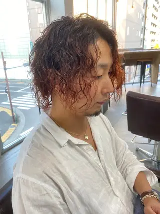 ミディアム カラー パーマ KOOKI スティードトーキョーのヘアスタイル