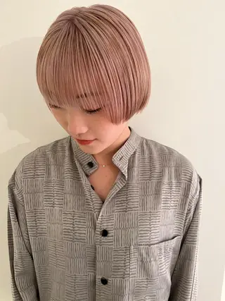 カラー ブリーチカラー🎀 韓国風/寺門美優のヘアスタイル