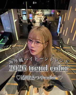 ロング 艶髪ハイトーンカラー 渋谷🎀ririkaのヘアスタイル