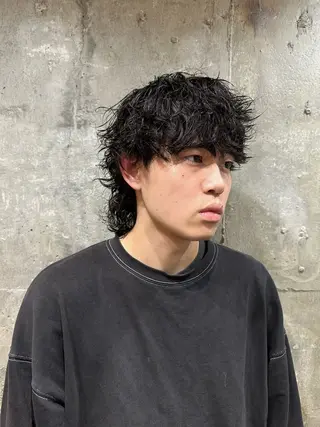 ミディアム パーマ メンズ メンズ専門 Ryukiのヘアスタイル