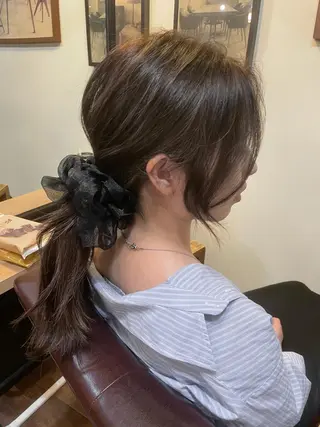 セミロング カラー ヘアアレンジ ナガミネアリサ/ 学芸大学/海外ヘアのヘアスタイル