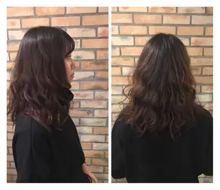 セミロング カラー ヘアアレンジ 烏山 達也のヘアスタイル