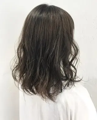 ミディアム カラー パーマ マツエク・マツパ 韓国ヘア/レイヤー /透明感カラー❤️のヘアスタイル