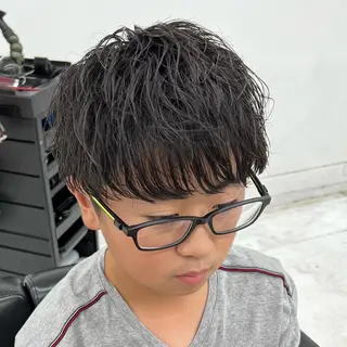ショート カラー パーマ メンズ キッズ 柏メンズカットパーマ NO.1タイチのヘアスタイル