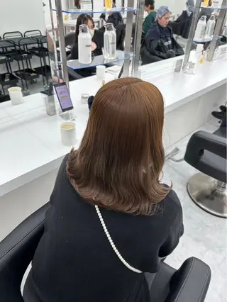 セミロング カラー 🫧韓国風透明感 ヘア🫧towaのヘアスタイル