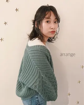 ミディアム ヘアアレンジ 市川 千夏のヘアスタイル