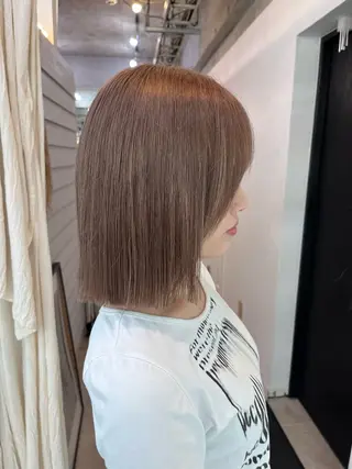ショート カラー ブリーチ有無Wカラー メンズパーマ大成のヘアスタイル